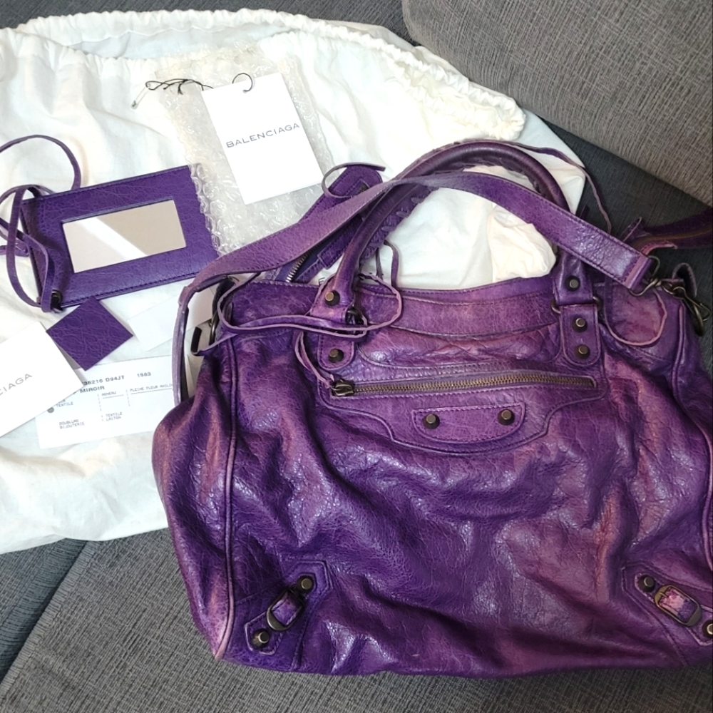 Ultraviolet Balenciaga Velo Purse